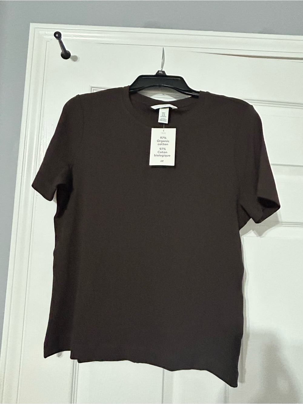 H&M Short Sleeve Crew Tee - Dark Brown